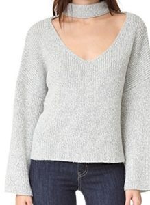 English Factory Choker Sweater Womens Gray Small